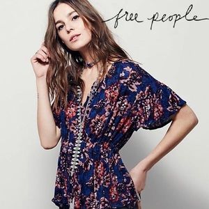 FREE PEOPLE Riverbend Elastic Top w/ Tassels NWT